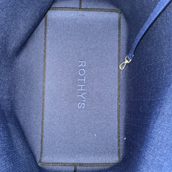 Rothy’s Bag Large Elegant Navy Blue Canvas Tote Bag with Scarf Accent - Picture 12 of 15